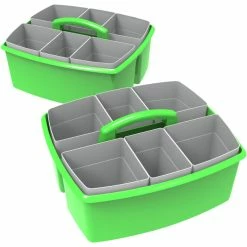 Buy ⌛ Storex Large Caddy With Sorting Cups, 13 X 11 X 6-3/8 Inches, Green, Pack Of 2 ❤️