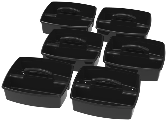 Best deal 😀 Storex Large Caddy, 13 X 11 X 6-3/8 Inches, Black, Pack Of 6 ✨ - Image 2