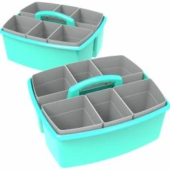 Cheapest 🔔 Storex Large Caddy With Sorting Cups, 13 X 11 X 6-3/8 Inches, Teal, Pack Of 2 ⌛