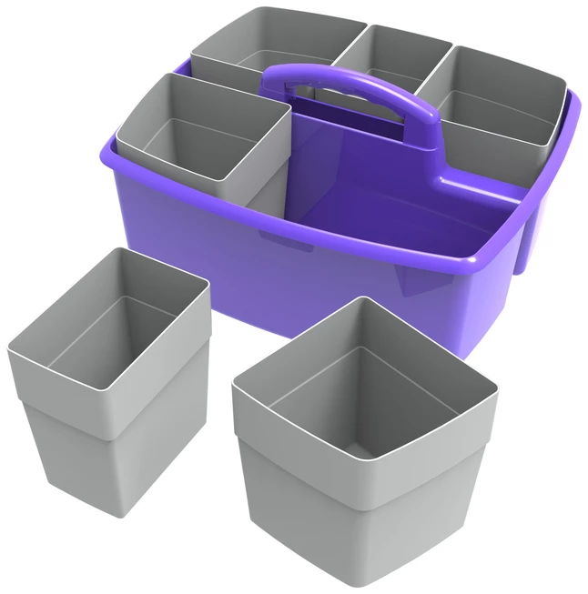 Hot Sale 👍 Storex Large Caddy With Sorting Cups, 13 X 11 X 6-3/8 Inches, Purple, Pack Of 2 🔥 - Image 3