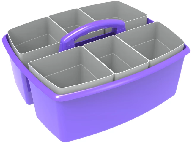 Hot Sale 👍 Storex Large Caddy With Sorting Cups, 13 X 11 X 6-3/8 Inches, Purple, Pack Of 2 🔥 - Image 2
