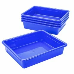 Cheap 👏 School Smart Storage Tray, Letter Size, 10-3/4 X 13-1/4 X 3 Inches, Blue, Pack Of 5 😀