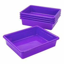 New 👍 School Smart Storage Tray, Letter Size, 10-3/4 X 13-1/4 X 3 Inches, Violet, Pack Of 5 ⭐