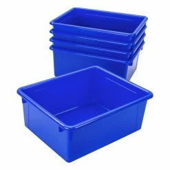 Deals 🧨 School Smart Storage Tray, Letter Size, 10-3/4 X 13-3/8 X 5-1/4 Inches, Blue, Pack Of 5 😍