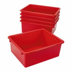 Cheap 👍 School Smart Storage Tray, Letter Size, 10-3/4 X 13-3/8 X 5-1/4 Inches, Red, Pack Of 5 🔥