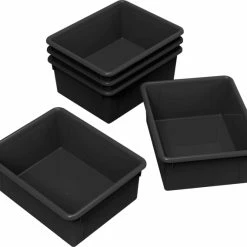 Buy 🤩 School Smart Storage Tray, Letter Size, 10-3/4 X 13-3/8 X 5-1/4 Inches, Black, Pack Of 5 🎁