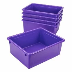 Budget ❤️ School Smart Storage Tray, Letter Size, 10-3/4 X 13-3/8 X 5-1/4 Inches, Violet, Pack Of 5 🎉