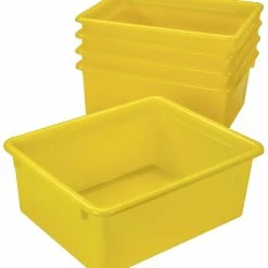 Wholesale 🥰 School Smart Storage Tray, Letter Size, 10-3/4 X 13-3/8 X 5-1/4 Inches, Yellow, Pack Of 5 🛒