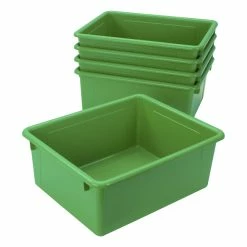 Buy 😀 School Smart Storage Tray, Letter Size, 10-3/4 X 13-3/8 X 5-1/4 Inches, Green, Pack Of 5 🛒