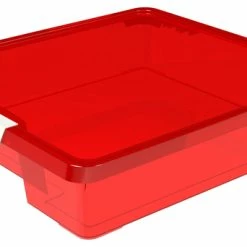 Discount 🎉 Storex Classroom Project Box, 13-1/4 X 15-1/4 X 3-1/4 Inches, Transparent Red, Pack Of 5 🧨