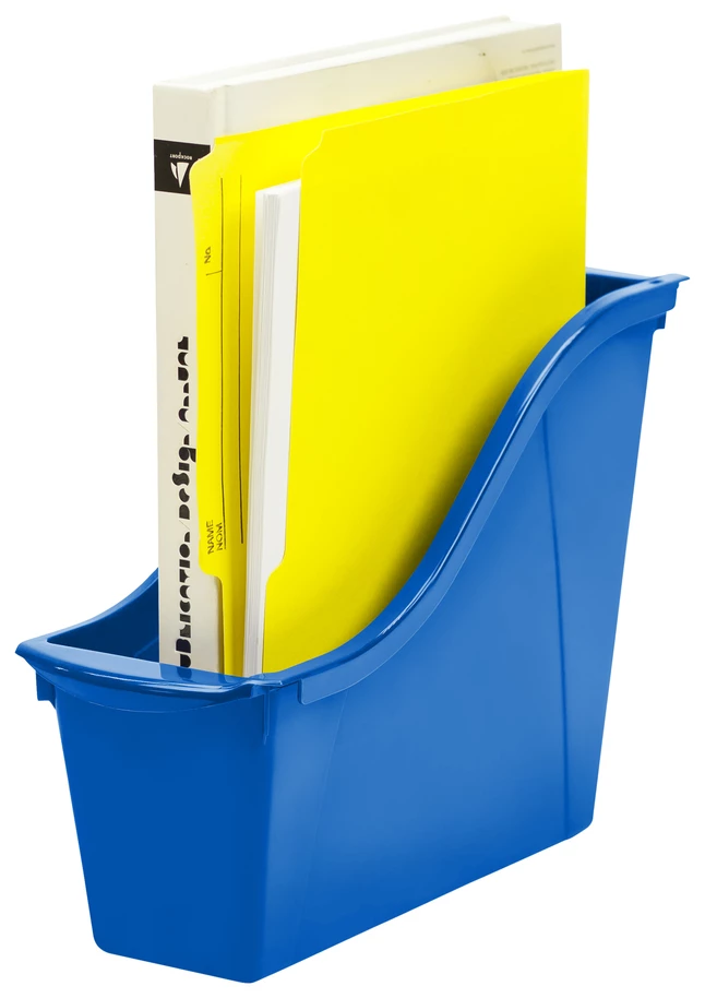 Buy βοΈ Storex Interlocking Book Bin, Small, 11-3/4 X 4-1/2 X 8-1/2 Inches, Blue 𧨠- Image 2