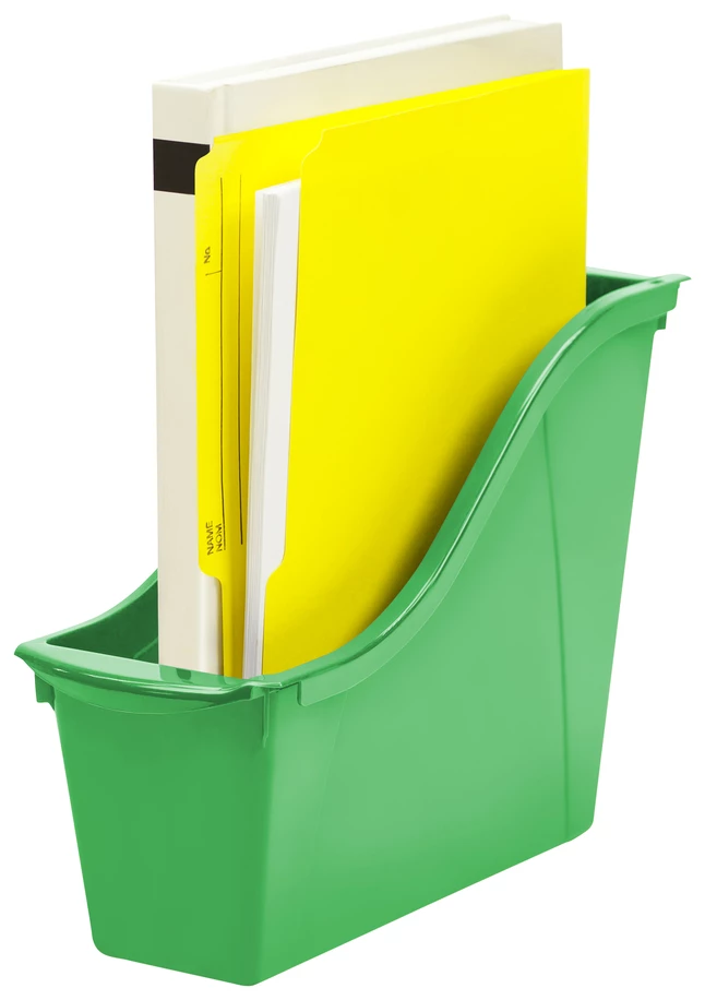 New π Storex Interlocking Book Bin, Small, 11-3/4 X 4-1/2 X 8-1/2 Inches, Green π - Image 2