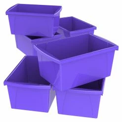 Cheapest 🌟 Storex Classroom Storage Bin, 5-1/2 Gallon, Purple, Pack Of 6 👏