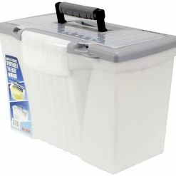 Deals 💯 Storex File Storage Box With Organizer Lid, Letter/Legal, Clear/Gray 🤩