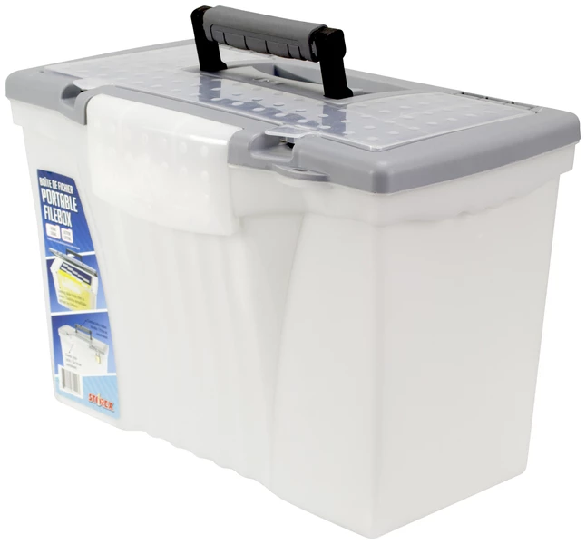 Deals 💯 Storex File Storage Box With Organizer Lid, Letter/Legal, Clear/Gray 🤩