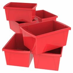 Best deal 🥰 Storex Classroom Storage Bin, 5-1/2 Gallon, Red, Pack Of 6 ❤️