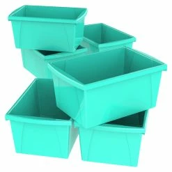 Wholesale 👏 Storex Classroom Storage Bin, 5-1/2 Gallon, Teal, Pack Of 6 👏
