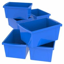 Outlet 😀 Storex Classroom Storage Bin, 5-1/2 Gallon, Blue, Pack Of 6 🛒
