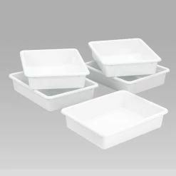 Best Sale 🔔 School Smart Storage Tray, Letter Size, 10-3/4 X 13-1/4 X 3 Inches, White, Pack Of 5 👍