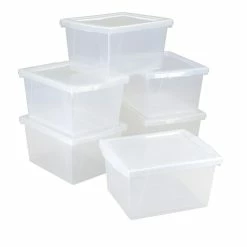 New 😀 Storex Classroom Storage Bin With Lid, 4 Gallon, Translucent, Pack Of 6 🧨