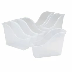 Promo 👍 Storex Interlocking Book Bin, Small, 11-3/4 X 4-1/2 X 8-1/2 Inches, Translucent, Pack Of 6 🎁