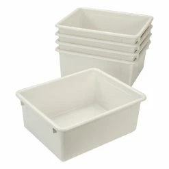 Budget 😉 School Smart Storage Tray, Letter Size, 10-3/4 X 13-3/8 X 5-1/4 Inches, White, Pack Of 5 ❤️
