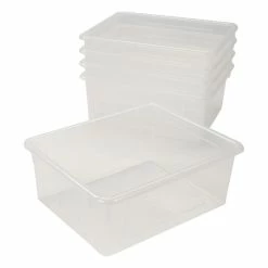 Wholesale 😀 School Smart Storage Tray, Letter Size, 10-3/4 X 13-3/8 X 5-1/4 Inches, Translucent, Pack Of 5 ✨