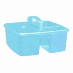 Best deal 👍 Storex Small Caddy With Handle, 3 Compartments, Bleached Teal, Pack Of 6 🎉