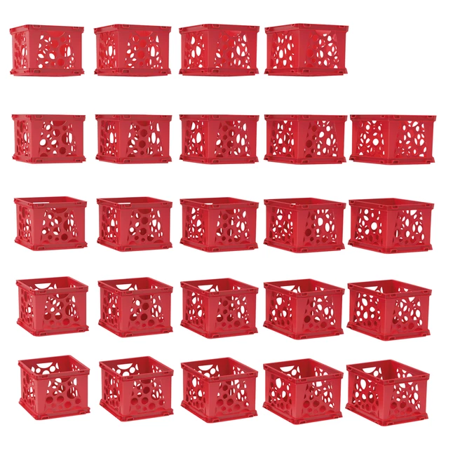 Hot Sale โ Storex Mini Crate, 9 X 7.75 X 6 Inches, Red, Pack Of 24 ๐ - Image 3