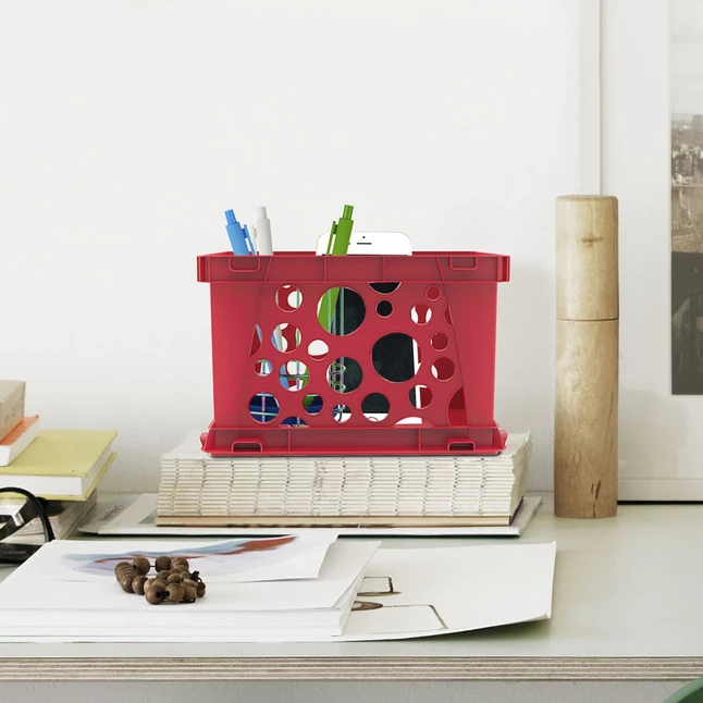 Hot Sale โ Storex Mini Crate, 9 X 7.75 X 6 Inches, Red, Pack Of 24 ๐ - Image 4