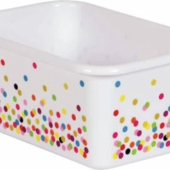 Deals 😍 Teacher Created Resources Confetti Small Plastic Storage Bin 🔥