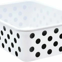 Outlet 💯 Teacher Created Resources Black Polka Dots On White Large Plastic Storage Bin 🔥